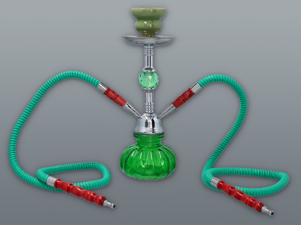 Hookah Elegáns kisméretű zöld színű shisha - 2 csöves